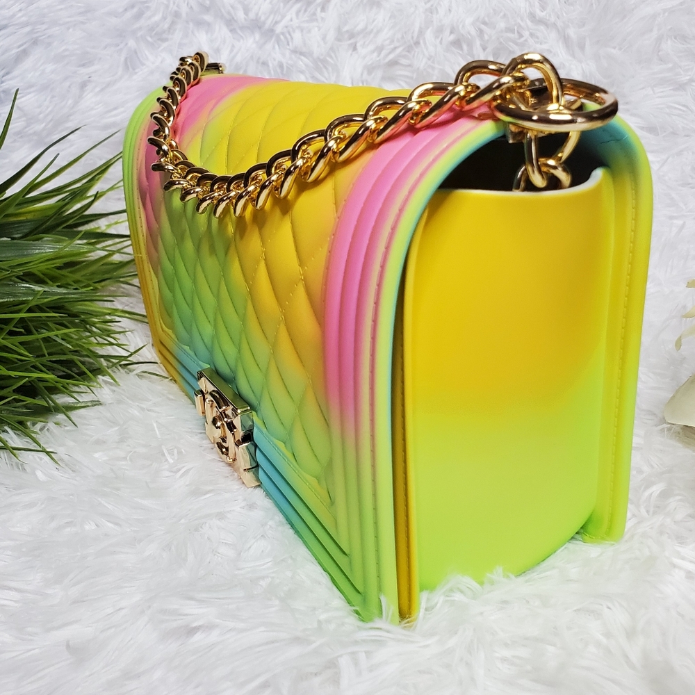 QUILTED RAINBOW SILICONE SHOULDER BAG - Picture 3 of 8